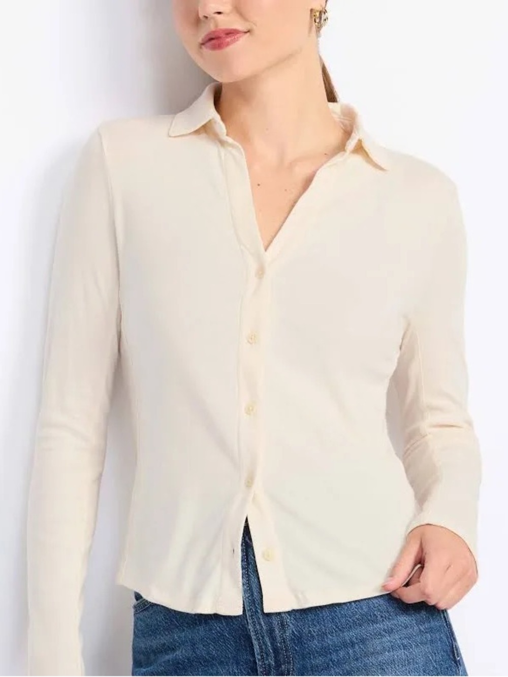 Madewell Cream Button-Down Long-Sleeve Shirt